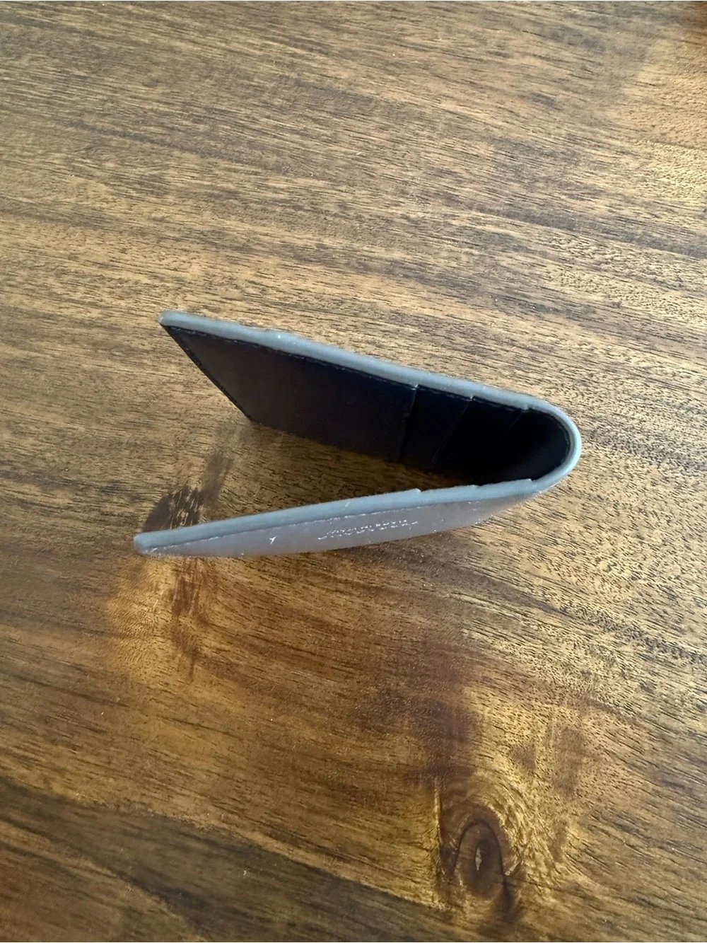 Salvatore Ferragamo Gray Leather Card & Key Holder